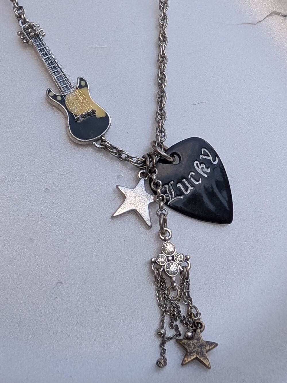 Lucky Brand Guitar Pick Pendant Necklace With Extender